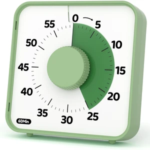 6-Inch Large Visual Timer Mechanical, 60-Minute Classroom Timer | No Battery, Kids Countdown Timer for Classroom, Mechanical Kitchen Timers for Cooking, Magnetic Timer Clock ADHD, Green 6-Inch Large Visual Timer Mechanical, 60-Minute Classroom Timer | No Battery, Kids Countdown Timer for Classroom, Mechanical Kitchen Timers for Cooking, Magnetic Timer Clock ADHD, Green