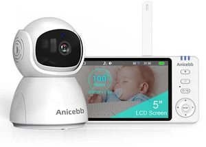 5" HD Video Baby Monitor with Camera and Audio, No WiFi Hack-Proof Security, Remote Pan-Tilt-Zoom, 100-Hour Battery Life in VOX Mode, 1000ft Range, Night Vision, Temperature & Cry Alerts 5" HD Video Baby Monitor with Camera and Audio, No WiFi Hack-Proof Security, Remote Pan-Tilt-Zoom, 100-Hour Battery Life in VOX Mode, 1000ft Range, Night Vision, Temperature & Cry Alerts
