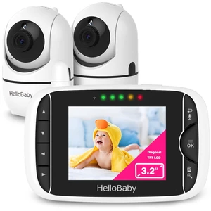 Baby Monitor with 2 Cameras and Audio, No WiFi, 3.2" Screen | Infrared Night Vision, Remote Pan/Tilt/Zoom Camera, ECO Mode, 2-Way Talk, 1000ft Range, 8 Lullabies, Temperature Display Baby Monitor with 2 Cameras and Audio, No WiFi, 3.2" Screen | Infrared Night Vision, Remote Pan/Tilt/Zoom Camera, ECO Mode, 2-Way Talk, 1000ft Range, 8 Lullabies, Temperature Display