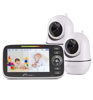 4.3" Split Screen Baby Monitor with 2 Cameras and Audio | Video Baby Monitor ,Long Range, Remote pan tilt, Night Vision, Temperature Sensor, Feeding Clock and lullabies 4.3" Split Screen Baby Monitor with 2 Cameras and Audio | Video Baby Monitor ,Long Range, Remote pan tilt, Night Vision, Temperature Sensor, Feeding Clock and lullabies