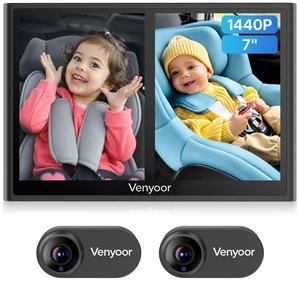 Latest 1440P 7'' Dual Car Camera Baby Monitor 940nm Night Vision | Split-Screen, 3-in-1 USB Power, Auto Brightness, 360° Rotation & 150° Wide View, 2 Mins Easy Install Backseat Rear Facing Latest 1440P 7'' Dual Car Camera Baby Monitor 940nm Night Vision | Split-Screen, 3-in-1 USB Power, Auto Brightness, 360° Rotation & 150° Wide View, 2 Mins Easy Install Backseat Rear Facing