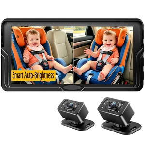 Dual Baby Car Camera for Twins 6.9" HD Split Screen Auto Brightness | Drive safely without turning: 1080P HD view, 360° rotatable, IR night vision, dual power (cig lighter/USB), plug & play. Dual Baby Car Camera for Twins 6.9" HD Split Screen Auto Brightness | Drive safely without turning: 1080P HD view, 360° rotatable, IR night vision, dual power (cig lighter/USB), plug & play.