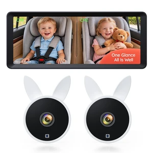 Dual Car Camera Baby Monitor for 2 Kids 7.2" HD 1080P Split Screen | Auto IR Night Vision,Easy Setup Car Seat Camera for Infant Pet Safety, Baby Car Mirror Rear Facing BV3 (White) Dual Car Camera Baby Monitor for 2 Kids 7.2" HD 1080P Split Screen | Auto IR Night Vision,Easy Setup Car Seat Camera for Infant Pet Safety, Baby Car Mirror Rear Facing BV3 (White)