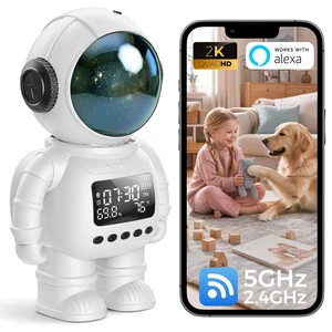 2K Astronaut Indoor Clock Camera, WiFi6 2.4G/5G Baby Pet Monitor, TempHumidity Display, 2Way Audio, Color Night Vision, AI Baby Cry/Human Detection, TF Card & Cloud Storage 2K Astronaut Indoor Clock Camera, WiFi6 2.4G/5G Baby Pet Monitor, TempHumidity Display, 2Way Audio, Color Night Vision, AI Baby Cry/Human Detection, TF Card & Cloud Storage