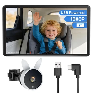 BV4 Baby Car Camera 7",1080P IPS Display, USB Powered Plug & Play | Auto IR Night Vision, Rear Seat Baby Monitor,Adjustable Brightness,Must Haves for New Parents & Pets Lover BV4 Baby Car Camera 7",1080P IPS Display, USB Powered Plug & Play | Auto IR Night Vision, Rear Seat Baby Monitor,Adjustable Brightness,Must Haves for New Parents & Pets Lover