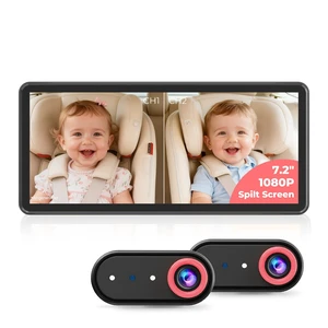 BM5PRO Dual Baby Car Camera, 7.2" 1080P Monitor | Split Screen for Two Kids, Auto IR Night Vision And 360° Headrest Mount Help Keep Family Road Trips Calm BM5PRO Dual Baby Car Camera, 7.2" 1080P Monitor | Split Screen for Two Kids, Auto IR Night Vision And 360° Headrest Mount Help Keep Family Road Trips Calm