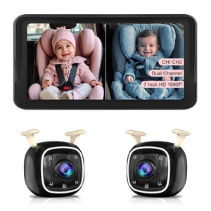 Baby Car Camera for Twins HD 1080P Dual Rear Facing Infant Monitor 7 Inch Ultrawide Display 940nm Night Vision Car Seat Camera for 3 Row SUVs Baby Car Camera for Twins HD 1080P Dual Rear Facing Infant Monitor 7 Inch Ultrawide Display 940nm Night Vision Car Seat Camera for 3 Row SUVs