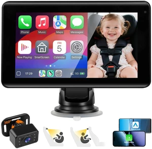 Baby Car Camera with 7" Wireless CarPlay Screen -Supports Apple CarPlay & Android Auto, 1080P IR Night Vision car Camera for Babys, HD Touchscreen Baby Monitor with Split Display, Plug-and-Play Baby Car Camera with 7" Wireless CarPlay Screen -Supports Apple CarPlay & Android Auto, 1080P IR Night Vision car Camera for Babys, HD Touchscreen Baby Monitor with Split Display, Plug-and-Play
