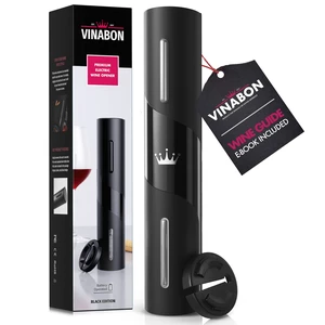 Battery-Operated Wine Opener - Updated 2026 Electric Wine Bottle Opener with Wine Foil Cutter - One-Click Reusable Automatic Electronic Wine Opener Corkscrew. Includes WineGuide Ebook Battery-Operated Wine Opener - Updated 2026 Electric Wine Bottle Opener with Wine Foil Cutter - One-Click Reusable Automatic Electronic Wine Opener Corkscrew. Includes WineGuide Ebook