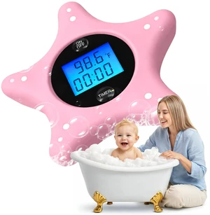 Baby Bath Thermometer and Timer, Floating Bathtub Water Safety | Digital Sensor Delivers Instant Readings, Soft Silicone Sea Star Shape with No Sharp Edges, Great for Newborns Plus Toddlers Baby Bath Thermometer and Timer, Floating Bathtub Water Safety | Digital Sensor Delivers Instant Readings, Soft Silicone Sea Star Shape with No Sharp Edges, Great for Newborns Plus Toddlers
