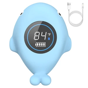 Rechargeable Baby Bath Thermometer Digital Water Thermometer with Safe Temperature Alert, Fast & Accurate Reading for Newborn Infant Toddler, Floating Bath Toy Rechargeable Baby Bath Thermometer Digital Water Thermometer with Safe Temperature Alert, Fast & Accurate Reading for Newborn Infant Toddler, Floating Bath Toy
