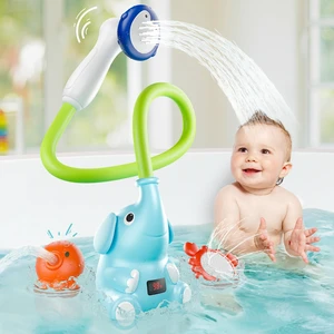 Baby Shower Head with Water Thermometer,3-in1 Interactive Bath Toy | 3 Exchangable Shower Heads and Soft Silicone Baby Brush for Newborns, Toddlers in The Tub or Sink - Automatic Baby Shower Head with Water Thermometer,3-in1 Interactive Bath Toy | 3 Exchangable Shower Heads and Soft Silicone Baby Brush for Newborns, Toddlers in The Tub or Sink - Automatic