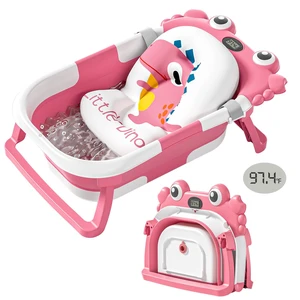Collapsible Baby Bathtub for Newborns with Thermometer and Soft Floating Cushion Portable and Foldable Travel Baby Girl Bath Tub for Infants to Toddler 0-36 Month (Pink) Collapsible Baby Bathtub for Newborns with Thermometer and Soft Floating Cushion Portable and Foldable Travel Baby Girl Bath Tub for Infants to Toddler 0-36 Month (Pink)