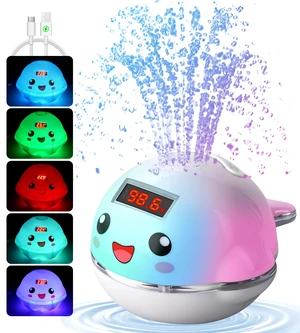 Baby Bath Toy Sprinkler with Thermometer, Temp Alarm & Backlit | BPA-Free | CPC Certified for Safety, Light Up Whale Bath Toy for Kids Ages 1-3, Bathtub Water Toys for Toddler, Newborn Baby Bath Toy Sprinkler with Thermometer, Temp Alarm & Backlit | BPA-Free | CPC Certified for Safety, Light Up Whale Bath Toy for Kids Ages 1-3, Bathtub Water Toys for Toddler, Newborn