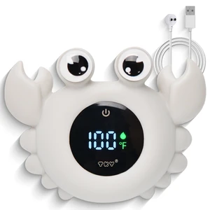 Baby Bath Thermometer Water Temp Safety Essential,Rechargeable Crab Toy | Tub Temperature LED Display,Color Warn(Cold/Comfortable/Hot),Newborn&Infants Water Temp Safe 2-in1 Bath floating Toy for Kids Baby Bath Thermometer Water Temp Safety Essential,Rechargeable Crab Toy | Tub Temperature LED Display,Color Warn(Cold/Comfortable/Hot),Newborn&Infants Water Temp Safe 2-in1 Bath floating Toy for Kids