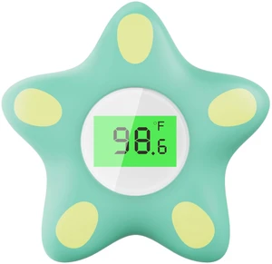 Baby Bath Thermometer for Infant & Toddler, Floating Digital Water Thermometer with 3Color LED Backlight, Baby Bath Toy, Hot & Cold Alert, BPAFree, Green Starfish Baby Bath Thermometer for Infant & Toddler, Floating Digital Water Thermometer with 3Color LED Backlight, Baby Bath Toy, Hot & Cold Alert, BPAFree, Green Starfish