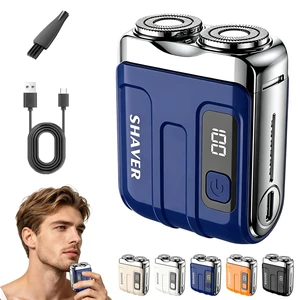Portable Mini Electric Shaver for Men,Blue | Compact Dual Head Cordless Pocket Razor,PUSB Rechargeable Travel Shaver For Travel Office Business Trip & Daily Facial Portable Mini Electric Shaver for Men,Blue | Compact Dual Head Cordless Pocket Razor,PUSB Rechargeable Travel Shaver For Travel Office Business Trip & Daily Facial