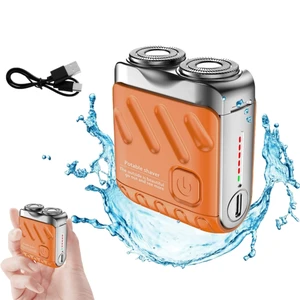 R-12 Luggage Electric Shaver, Beard Shaver Mini and Portable Suitcase Design, Electric Mini Razor Portable Electrics Shavers, USB Rechargeable One-Button Long Lasting for Home Travel (Orange) R-12 Luggage Electric Shaver, Beard Shaver Mini and Portable Suitcase Design, Electric Mini Razor Portable Electrics Shavers, USB Rechargeable One-Button Long Lasting for Home Travel (Orange)
