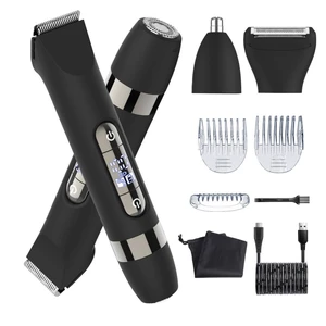 4 in 1 Multifunctional Dual - Head Body Hair Trimmer for Men, IPX7 Waterproof Groin & Body Hair Groomer, Rechargeable Body Electric Shaver Razor 4 in 1 Multifunctional Dual - Head Body Hair Trimmer for Men, IPX7 Waterproof Groin & Body Hair Groomer, Rechargeable Body Electric Shaver Razor