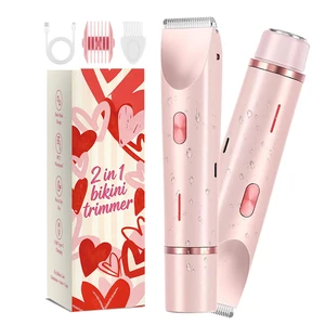 Bikini Trimmer for Women 2-in-1 Waterproof Electric Shaver,Pink2 | Dual-head design for face & body, wet/dry use, painless shaving, and cordless build for smooth, silky results anywhere Bikini Trimmer for Women 2-in-1 Waterproof Electric Shaver,Pink2 | Dual-head design for face & body, wet/dry use, painless shaving, and cordless build for smooth, silky results anywhere