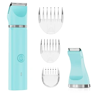Electric Bikini Trimmer for Women,2 in 1 Electric Shaver for Women Pubic Hair, Portable Razors for Shaving with 2 Trimmer Heads,IPX7 Waterproof (Blue) Electric Bikini Trimmer for Women,2 in 1 Electric Shaver for Women Pubic Hair, Portable Razors for Shaving with 2 Trimmer Heads,IPX7 Waterproof (Blue)