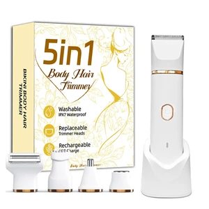 5-in-1 Bikini Trimmer Electric Razors Shaver for Women, Gifts for Women | IPX7 Waterproof, Ceramic Blade, Lady Shaver, Travel Lock, for Face, Legs, Pubic Hair&Underarms, Body Hair Trimmer, White 5-in-1 Bikini Trimmer Electric Razors Shaver for Women, Gifts for Women | IPX7 Waterproof, Ceramic Blade, Lady Shaver, Travel Lock, for Face, Legs, Pubic Hair&Underarms, Body Hair Trimmer, White
