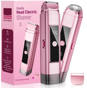 Bikini Trimmer for Women: Electric Razor & Shaver with Dual Heads for Body Pubic Hair, IPX7 Waterproof with LED Display - Rechargeable Lady Trimmer for Bikini Underarm Body Leg Face Bikini Trimmer for Women: Electric Razor & Shaver with Dual Heads for Body Pubic Hair, IPX7 Waterproof with LED Display - Rechargeable Lady Trimmer for Bikini Underarm Body Leg Face