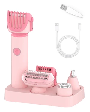 5-in-1 Electric Bikini Trimmer for Women Wet & Dry Groomer for Face Body | Adjustable 3/6/9mm Body Shaver & Rechargeable Facial Razor Ceramic Blades for Armpit Legs Nose Ear Pubic Hair IPX6 Waterproof 5-in-1 Electric Bikini Trimmer for Women Wet & Dry Groomer for Face Body | Adjustable 3/6/9mm Body Shaver & Rechargeable Facial Razor Ceramic Blades for Armpit Legs Nose Ear Pubic Hair IPX6 Waterproof