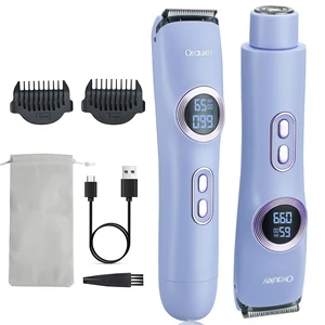 Bikini Trimmer for Women Dual Head Electric Razors for Women | Built-in LED Light, IPX7 Waterproof, Painless Bikini Shaver, for Face Underarm Bikini Areas, Elegant Purple Bikini Trimmer for Women Dual Head Electric Razors for Women | Built-in LED Light, IPX7 Waterproof, Painless Bikini Shaver, for Face Underarm Bikini Areas, Elegant Purple