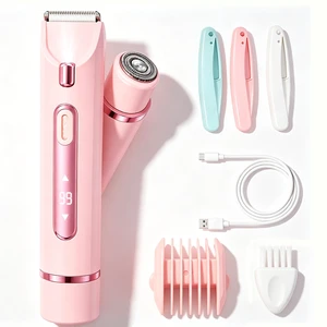 2-in-1 Bikini Trimmer for Women, Electric Razor with for Sensitive Skin | 2-in-1 Body Grooming Set with 3 Eyebrow Trimmer, Suitable for Underarms, Pubic Hair, Legs, Arms and Face 2-in-1 Bikini Trimmer for Women, Electric Razor with for Sensitive Skin | 2-in-1 Body Grooming Set with 3 Eyebrow Trimmer, Suitable for Underarms, Pubic Hair, Legs, Arms and Face