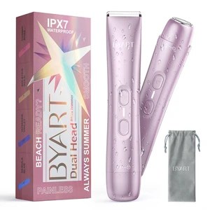 2-in-1 Dual Head Bikini Trimmer for Women, Body Hair Trimmer, Gifts | IPX7 Waterproof, Rechargeable, Ceramic Blade, Wet/Dry Body Hair Trimmer and Face Shaver for Sensitive Skin 2-in-1 Dual Head Bikini Trimmer for Women, Body Hair Trimmer, Gifts | IPX7 Waterproof, Rechargeable, Ceramic Blade, Wet/Dry Body Hair Trimmer and Face Shaver for Sensitive Skin