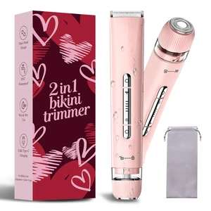 Bikini Trimmer for Women 2-in-1 Waterproof Electric Shaver,Blush Pink | Dual-head design for face & body, wet/dry use, painless shaving, and cordless build for smooth, silky results anywhere Bikini Trimmer for Women 2-in-1 Waterproof Electric Shaver,Blush Pink | Dual-head design for face & body, wet/dry use, painless shaving, and cordless build for smooth, silky results anywhere