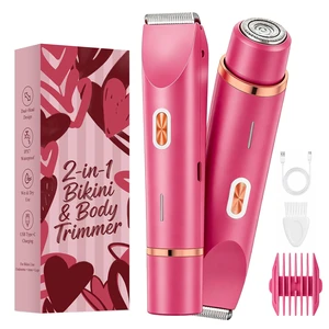 Bikini Trimmer for Women 2-in-1 Waterproof Electric Shaver,Raspberry Pink | Dual-head design for face & body, wet/dry use, painless shaving, and cordless build for smooth, silky results anywhere Bikini Trimmer for Women 2-in-1 Waterproof Electric Shaver,Raspberry Pink | Dual-head design for face & body, wet/dry use, painless shaving, and cordless build for smooth, silky results anywhere