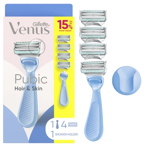 for Pubic Hair and Skin, Bikini Razors for Women, Women's Razor Handle + 4 Blade Refills for Pubic Hair and Skin, Bikini Razors for Women, Women's Razor Handle + 4 Blade Refills