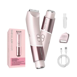Bikini Trimmer for Women, Dual-Head Electric Shaver | IPX7 Waterproof Bikini Shaver with LED Light, Ceramic Blade, 3-in-1 Trim Shave Exfoliate Tool for Body & Private Area Bikini Trimmer for Women, Dual-Head Electric Shaver | IPX7 Waterproof Bikini Shaver with LED Light, Ceramic Blade, 3-in-1 Trim Shave Exfoliate Tool for Body & Private Area