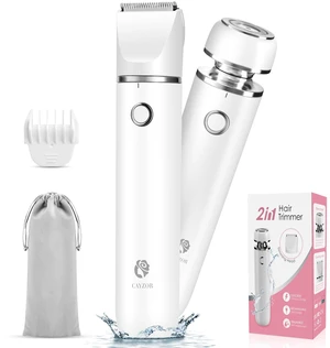 Bikini Trimmer and Shaver Kit for Women - 2-in-1 Wet/Dry Electric Body Hair Trimmer Facial Hair Removal Cordless Waterproof Bikini Shaver Razor for Face Lip Chin Pubic Underarm Legs (White) Bikini Trimmer and Shaver Kit for Women - 2-in-1 Wet/Dry Electric Body Hair Trimmer Facial Hair Removal Cordless Waterproof Bikini Shaver Razor for Face Lip Chin Pubic Underarm Legs (White)