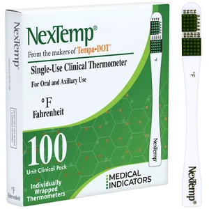 Disposable Thermometer (100-Pack, Fahrenheit) Oral Thermometer for Adults, Single Use, Battery Free, Hygienic, Accurate Readings in 1 Minute, for Home, Clinic & Travel Disposable Thermometer (100-Pack, Fahrenheit) Oral Thermometer for Adults, Single Use, Battery Free, Hygienic, Accurate Readings in 1 Minute, for Home, Clinic & Travel