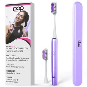 Go Plus Electric Toothbrush for Adults 2 Speed (Punchy Purple) Electric Toothbrush Bathroom Essentials & Travel Essentials 18000-24000 Strokes per Min w/AAA Battery TSA Approved Go Plus Electric Toothbrush for Adults 2 Speed (Punchy Purple) Electric Toothbrush Bathroom Essentials & Travel Essentials 18000-24000 Strokes per Min w/AAA Battery TSA Approved