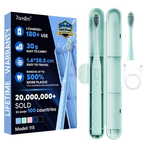 Sonic Travel Electric Toothbrush for Adults&Kids, Travel Case&2 Brush Heads, 1 Charge for 90 Days, Type-C Rechargeable Sonic Toothbrush, Compact Design for Daily/Travel Use-Green Sonic Travel Electric Toothbrush for Adults&Kids, Travel Case&2 Brush Heads, 1 Charge for 90 Days, Type-C Rechargeable Sonic Toothbrush, Compact Design for Daily/Travel Use-Green
