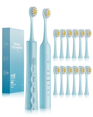 2 Pack Electric Toothbrush for Adults, USB Rechargeable Sonic Toothbrush with 12 Brush Heads, Smart Timer, 6 Modes, 2-Hour Fast Charge Last 30 Days 2 Pack Electric Toothbrush for Adults, USB Rechargeable Sonic Toothbrush with 12 Brush Heads, Smart Timer, 6 Modes, 2-Hour Fast Charge Last 30 Days