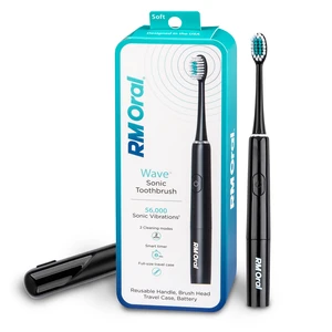 Wave Sonic Toothbrush, Battery Toothbrush with Soft Bristles, Black | Adult Toothbrush with 56,000 Sonic Vibrations to brush teeth, soft bristle toothbrush, travel toothbrush for cleaner teeth Wave Sonic Toothbrush, Battery Toothbrush with Soft Bristles, Black | Adult Toothbrush with 56,000 Sonic Vibrations to brush teeth, soft bristle toothbrush, travel toothbrush for cleaner teeth
