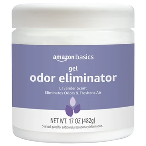 Amazon Basics Gel Odor Eliminator, Activated Charcoal, Lavender Scent, 17 Oz, 1-Pack Amazon Basics Gel Odor Eliminator, Activated Charcoal, Lavender Scent, 17 Oz, 1-Pack