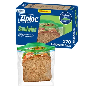 Ziploc Sandwich & Snack Bags, Food Storage, Easy Open & Close, 270 Count Ziploc Sandwich & Snack Bags, Food Storage, Easy Open & Close, 270 Count