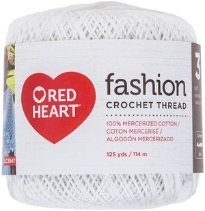 Red Heart Fashion Size 3 Cotton Crochet Thread, White, Single Red Heart Fashion Size 3 Cotton Crochet Thread, White, Single