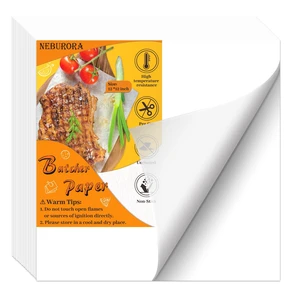 NEBURORA 120 Pcs White Butcher Paper 12 x 12 inch Disposable Butcher Paper NEBURORA 120 Pcs White Butcher Paper 12 x 12 inch Disposable Butcher Paper