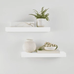 Mainstays White 16.5" Wood Floating Shelves, Set of 2 Mainstays White 16.5" Wood Floating Shelves, Set of 2