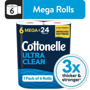 Cottonelle Ultra Clean Toilet Paper, 6 Mega Rolls Cottonelle Ultra Clean Toilet Paper, 6 Mega Rolls