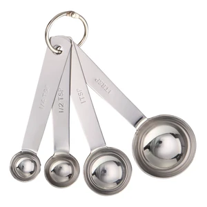 Mainstays Stainless Steel 4-Piece Nesting Measuring Spoons Set Mainstays Stainless Steel 4-Piece Nesting Measuring Spoons Set