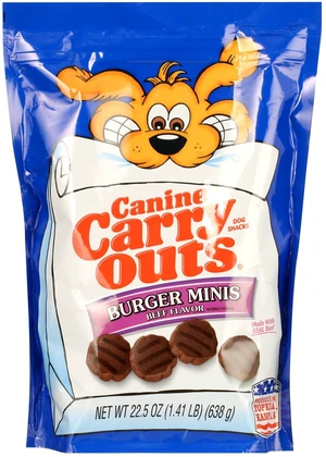 Canine Carry Outs Burger Minis Beef Flavor Dog Treats, 22.5oz Bag Canine Carry Outs Burger Minis Beef Flavor Dog Treats, 22.5oz Bag