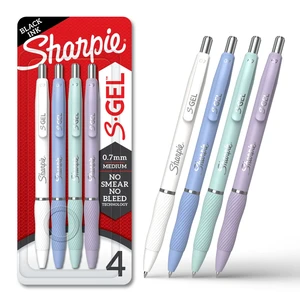 Sharpie S-Gel, Gel Pens, Medium Point (0.7mm), Assorted Fashion Barrels, Black Ink, 4 Count Sharpie S-Gel, Gel Pens, Medium Point (0.7mm), Assorted Fashion Barrels, Black Ink, 4 Count